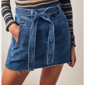 Pacsun denim tie skirt